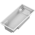 Piscine creusée en fibre de verre Mova, modèle 14x28 - Pente, vue d’angle