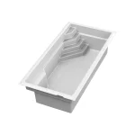 Piscine creusée en fibre de verre Mova, modèle 10x20, vue d’angle