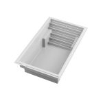Piscine creusée en fibre de verre Mova, modèle 11x19, vue d’angle