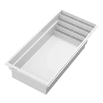 Piscine creusée en fibre de verre Mova, modèle 11x23, vue d’angle