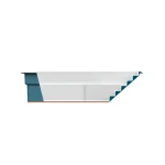 Piscine creusée en fibre de verre Mova, modèle 12x20, vue de côté