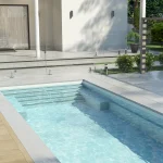Piscine creusée en fibre de verre Mova, modèle 12x20, finition Diamant couleur Mova