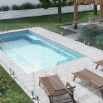 Piscine creusée en fibre de verre Mova, modèle 12x24 - Pente, finition Diamant couleur Mova